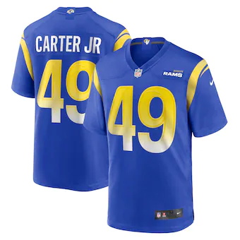 mens nike roger carter jr royal los angeles rams game playe